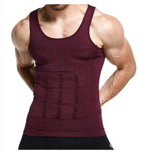 <b>Men's</b> Burgundy Compression Tank Top O-Neck Sporty Style Quick Dry Knitted Solid Color Gym <b>Singlet</b> Custom Design <b>Men</b> Gym Workout - Product Image 1