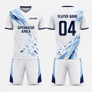 เสื้อฟุตบอลตาข่ายทอแบบกำหนดเอง โพลีเอสเตอร์รีไซเคิล ระบายอากาศได้ดี ซับเหงื่อ แขนสั้น พิมพ์โลโก้แบบกำหนดเอง ชื่อทีมส่วนตัว - Product Image 4