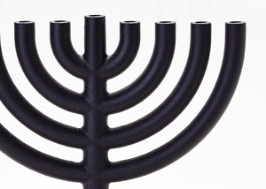 Minimalist Black Iron 9 Arm Hanukiah Menorah Stand Modern Jewish Festival Candelabrum Holiday Table Centerpiece Candle Holder - Product Image 4