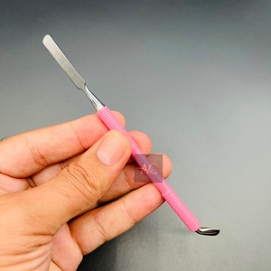 Professional Stainless Steel Double Ended Cuticle Pusher Cuticle Remover <b>Tool</b> with Pink Handle Nail Cleaner Manicure <b>Pedicure</b> - Product Image 1