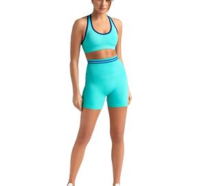 Conjunto Deportivo de Dos Piezas para Mujer, Ropa de Gimnasio de Alta Moda, Conjunto de Yoga sin Costuras de Talla Grande con Sujetador y Pantalones Cortos - Product Image 1