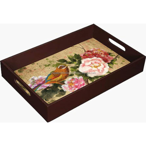 Bandeja de Servir de Madera con Borde Ondulado Moderno, Diseño Minimalista Curvo y Elegante para el Hogar, Cafetería, Bandeja para Té y Café, Venta al por Mayor - Product Image 2