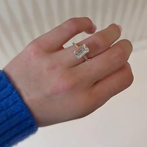 Trending IcedJewelz 5.35Carat EmeraldCut Lab Grown Diamond Engagement Wedding <b>Ring</b> 14k Yellow <b>Gold</b> - Product Image 1