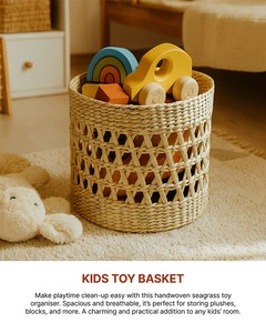 Paniers de rangement en jonc de mer faits à la main, vente en gros, écologiques, fabriqués au Vietnam - Product Image 6