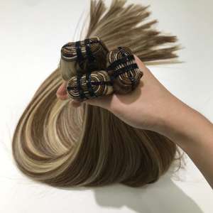 Nouvelle couleur Balayage vietnamien vierge extensions de cheveux humains Double Machine trame faisceaux avec fermeture pour faire des perruques pour les femmes noires - Product Image 3