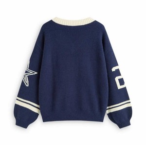 Varsity Collegiate Style Knit Sweater - Casual Winter Pullover Top - Soft <b>Warm</b> Female Oversized Fashion <b>Jumper</b> 2026 breathable - Product Image 2
