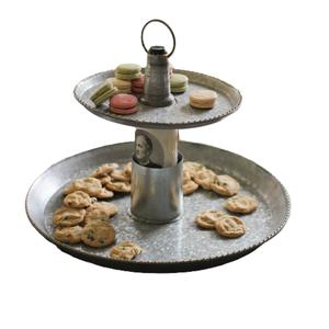 Bandeja de Servir de Metal Galvanizado de Alta Calidad, de 3 Niveles, Estilo Rústico, Redonda, para Exhibir Cupcakes y Postres, para el Hogar y la Cocina - Product Image 3