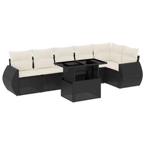 Conjunto de Sofás Modulares Grandes de Ratán PE Negro para Jardín, Muebles Modulares Elegantes para Exteriores - Product Image 2