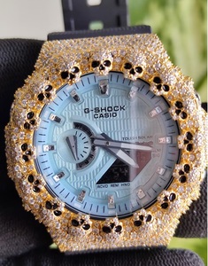 Reloj de Lujo de Oro Rosa con Incrustaciones de Moissanita y Diamantes, Estilo Hip Hop, con Diseño de Calavera - Product Image 5