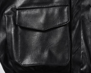 fashionable men's <b>leather</b> <b>jacket</b> custom <b>leather</b> <b>jacket</b> men's <b>leather</b> <b>jacket</b> solid pattern <b>leather</b> <b>jacket</b> front logo - Product Image 3