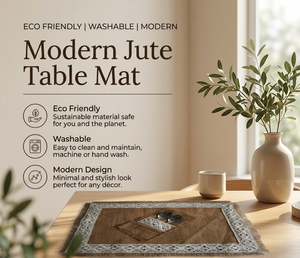 Napperon de table de luxe fait main, personnalisable avec logo, en jute tissé, avec franges et poche en dentelle, vente en gros à bas prix, provenance Inde - Product Image 3