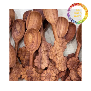 Cuillère en bois de qualité export, bois naturel, écologique, ustensile de cuisine pour la cuisson - Product Image 1