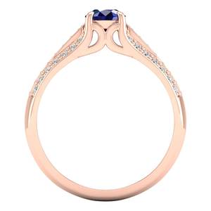 Bagues de fiançailles REYES en argent sterling 925 avec moissanite pour femmes, taille ronde 0,5 carat, saphir bleu, bijoux à prix d'usine - Product Image 4