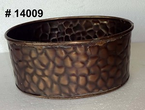 Gold Boat Shape Metal Planter Oval Flower <b>Pot</b> Embosed Farmhouse Plant Tub for Indoor Outdoor Use - Product Image 6