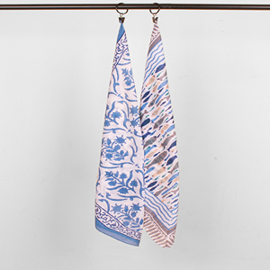 21 x 21 Inch Bandana Hand Drawn Cotton <b>Square</b> <b>Scarf</b> Floral Pattern Breathable Casual Spring Summer Unisex Handkerchief - Product Image 2