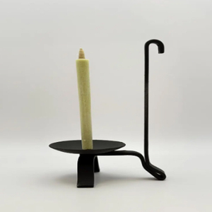 Candelabros de Hierro Forjado Negros Hechos a Mano, Candelabros de Hierro en Forma de S, Portavelas Metálicos Negros - Product Image 1
