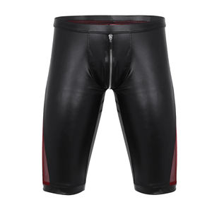 Short taille haute en cuir noir pour homme Design décontracté respirant Taille Plus-Fabricant OEM - Product Image 3