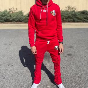 Conjunto Deportivo Personalizado para Hombre, Estilo Urbano de Invierno, 100% Algodón, Tallas Grandes, Pantalones Cargo con Bordado, Sudadera con Capucha y Pantalones Jogger Acampanados - Product Image 5