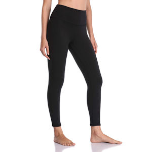 High Waisted Full Length <b>Leggings</b> For Women Black Stretch Yoga Pants Breathable Soft Knitted Activewear - Product Image 4