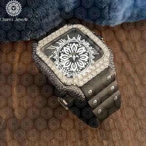 Montre pour homme Charm Jewells en acier inoxydable, boîtier de 40 mm, accents de diamants, analogique, luxe, mode, mouvement mécanique, date automatique, fonction push - Product Image 2