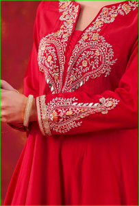 Conjunto Anarkali Rojo con Dupatta Ombre - Product Image 3