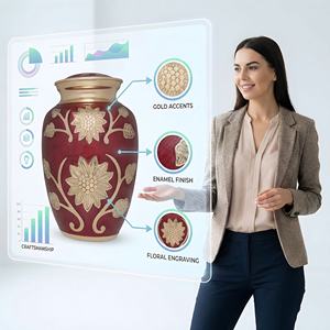 Urne funéraire en métal sur mesure, durable, pour cendres, grande taille adulte, urne commémorative de crémation, fabricant et fournisseur indien - Product Image 5