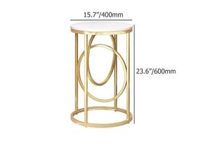 Mesas Auxiliares de Metal de Diseño Único con Tapa de Mármol, Mesa Auxiliar de Metal Chapada en Oro para Sala de Estar, Salón, Oficina, Mesa de Centro - Product Image 2