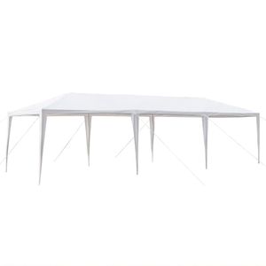 Tenda per Feste di Matrimonio 9m X 3m in PE Non Tessuto, Struttura in Ferro Verniciato, per Esterni, Bianca - Product Image 1