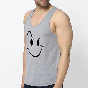 Camiseta sin mangas de algodón acanalado de alto gramaje para hombre, personalizada, para gimnasio, fitness, running, deportes y entrenamiento, de tejido de punto de secado rápido - Product Image 5