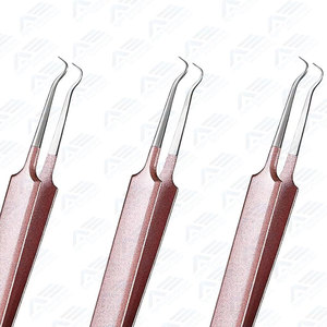 Kit d'outils en acier inoxydable pour l'élimination des boutons et des imperfections, instruments de suppression des points noirs, kit de pinces courbées pour points noirs - Product Image 4