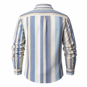 เสื้อเชิ้ตลายทางลำลองสั่งทำขายส่ง ผ้าฝ้าย 100% สำหรับผู้ชาย - ผู้ผลิต OEM ผู้จัดจำหน่ายโดยตรง - Product Image 2