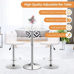 Mesa de Bar Redonda Giratoria de 360 Grados con Altura Ajustable, Mesa de Cóctel Plegable de MDF para el Hogar - Product Image 3