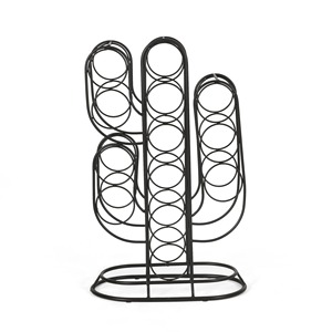 Porte-vin carré en fer doré moderne, support rayé pour 6 bouteilles, présentoir à vin géométrique fait à la main - Product Image 3