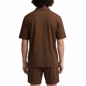 Chemises pour hommes de haute qualité en coton 100% uni à manches courtes, tricotées, anti-rides, respirantes, séchage rapide, imprimées numériquement - Product Image 6