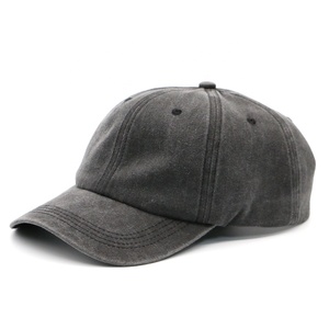 Casquette de baseball unisexe en coton vintage, ajustable, avec logo personnalisé, effet vieilli et teint, style 'Dad Hat', vierge, pour la vente en gros - Product Image 2