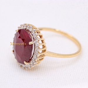 แหวนทองคำแท้ 14k ประดับทับทิมและเพชรคุณภาพสูงจาก Memoria Jewels พร้อมใบรับรอง งานแฮนด์เมด - Product Image 6