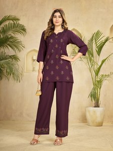 Conjunto de Lujo de Viscosa y Rayón con Bordado para Mujer |   Conjunto de Ropa a la Moda |   Exportación Global de Ropa - Product Image 1