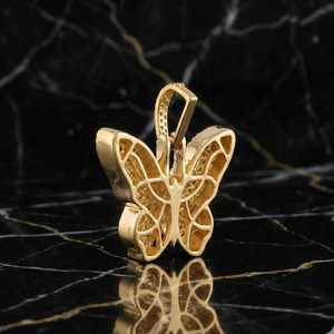 จี้เงินแท้ทรงฮิปฮอป ประดับเพชร VVS คุณภาพสูง ผ่านการทดสอบด้วยเครื่องตรวจสอบเพชร รูปทรงบาแกตต์ พร้อมจี้รูปผีเสื้อ สะดวกสบายด้วยเพชร VVS ทรงบาแกตต์ - Product Image 2