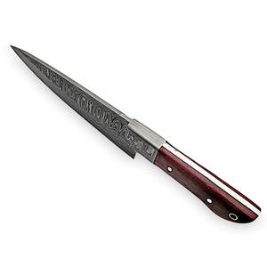 Cuchillo de Chef de Acero de Damasco Forjado a Mano de Alta Calidad, Ecológico y Duradero, con Funda de Cuero para Uso Profesional en la Cocina - Product Image 4