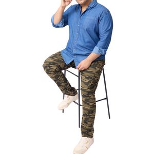 เสื้อเชิ้ตยีนส์ผู้ชายไซส์ใหญ่ ผ้าใส่สบาย ขายส่ง ปรับแต่งได้ มีตัวอย่างฟรี คุณภาพดีที่สุด - Product Image 5