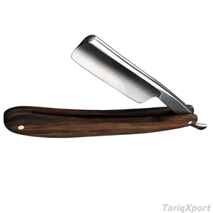 High Quality Disposable Straight Edge <b>Single</b> <b>Blade</b> Barber <b>Razor</b> with Stainless Steel <b>Blade</b> and Wooden Handle for Face & Body Use - Product Image 4