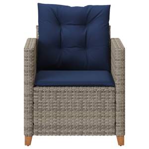 Solid Acacia Wood <b>Garden</b> <b>Chair</b> in <b>Grey</b> PE <b>Rattan</b> with Powder-Coated Steel Durable and Stylish - Product Image 4