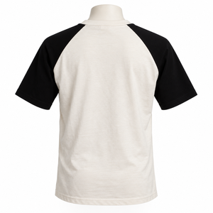 Camiseta Gráfica de Manga Raglán Blanca y Negra para Hombre, con Estampado de Número Azul, Estilo Casual, Deportivo, Urbano, para Uso Diario, 100% Algodón Transpirable - Product Image 2