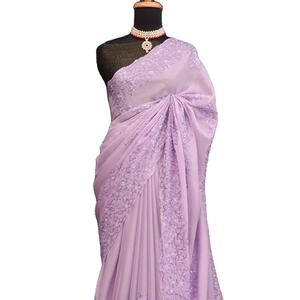 เสื้อส่าหรีงานปักลายดอกไม้ jaal สวย - Product Image 1