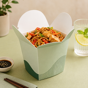 Cajas de Cartón Biodegradables y Ecológicas para Llevar Comida, Forma Cilíndrica, Impresión a Cuatro Colores, para Envasado de Comida Asiática - Product Image 5