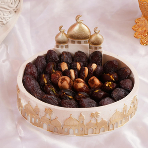 Plato de Servir de Metal Dorado Estilo Tropical para Dátiles, Tazón para Servir Nueces, Organizador de Frutos Secos, Vajilla para el Hogar, Uso en Ramadán, Porta Dátiles - Product Image 5