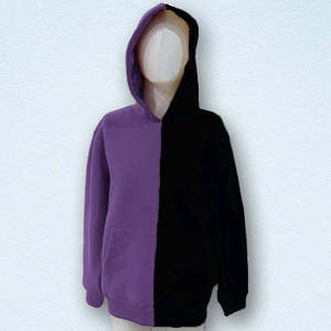 Sweat-shirt à capuche bicolore pour homme, rouge et blanc, en polaire, décontracté, pour l'automne, avec poche avant imprimée, coupe classique - Product Image 5