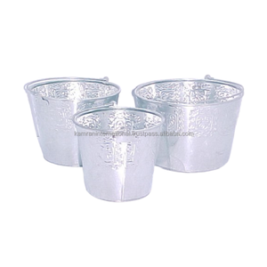 Juego de macetas de diseño de lujo de Metal de alta calidad de 3 piezas para el hogar, jardín y restaurante, accesorios de plantas florales para jardín - Product Image 1