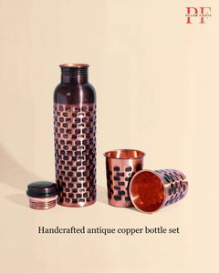 Minimal Style <b>Copper</b> <b>Drinking</b> <b>Bottle</b> Modern Hydration Drinkware for Contemporary Homes Offices and Retail - Product Image 2