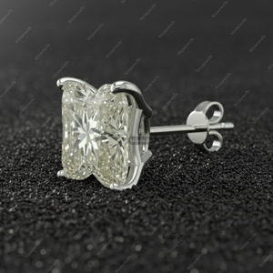 Unique Marquise & Cushion Cut Floral Diamond Earrings, Screw Back - Product Image 4